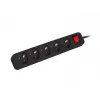 Extensão Lanberg PS1-05E-0300-BK, 5 tomadas, 3 m, preta, com interruptor