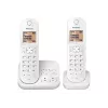 Panasonic KX-TGC422G - telefone sem fios - atendedor de chamadas com identificação de chamadas - DECT - branco + telefone adicional (KX-TGC422GW)