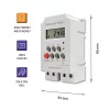 Temporizador eletrónico para calha DIN QOLTEC PC0629 — alimentação 24V, saída 16A