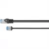 Goobay Cabo de rede CAT 6A ultra-flexível fino U/FTP preto – ficha extra-curta (74320)