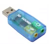 Placa de som externa USB Gembird Virtus2 — interface USB, auscultadores de 3,5 mm, azul transparente
