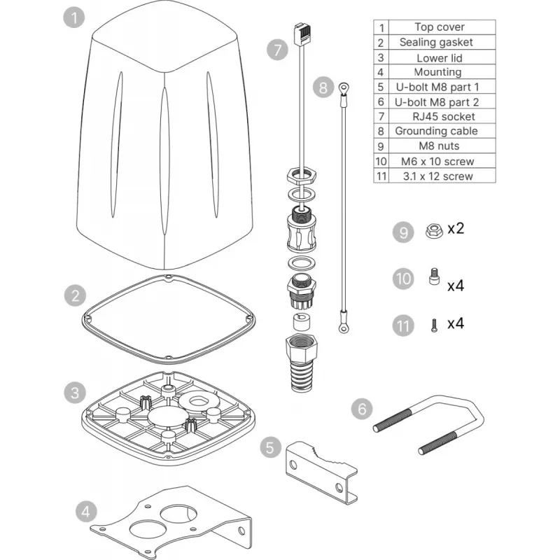 Antena omnidirecional Teltonika PR1IC970 0,617-4,3 GHz Wi-Fi