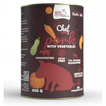 SYTA MICHA Chef porco com legumes – alimento húmido para cães – 400 g