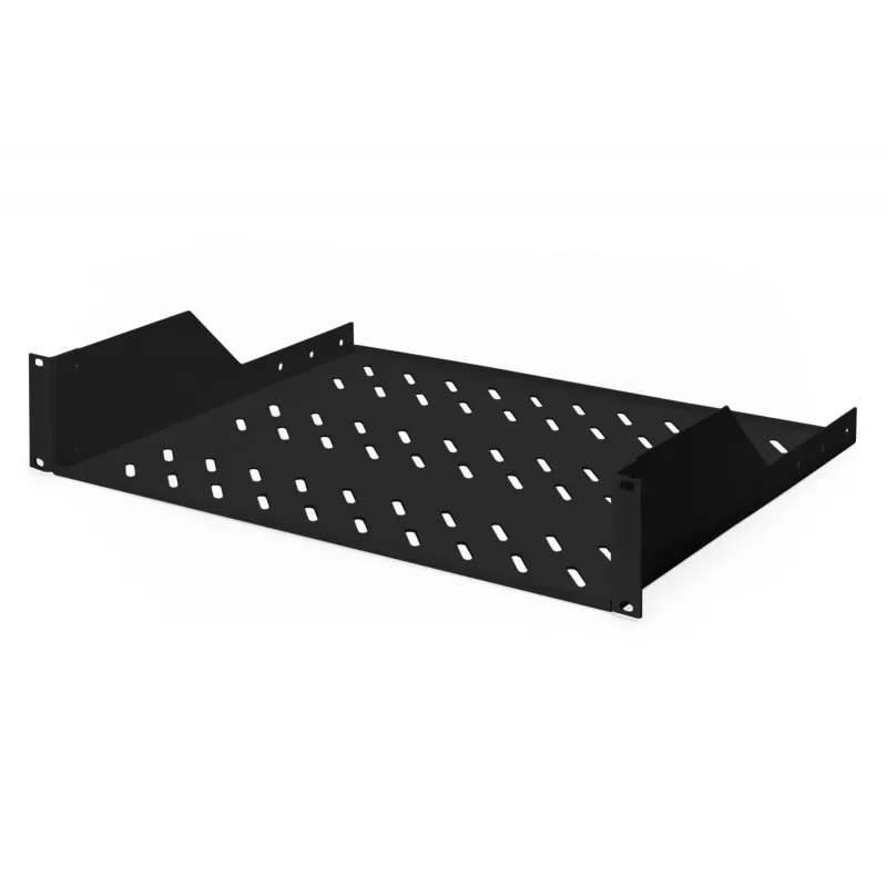 Digitus | Prateleira 2U para racks | DN-19 TRAY-2-SW | preto | Perfeita para armazenar componentes não adequados para 483 mm (19
