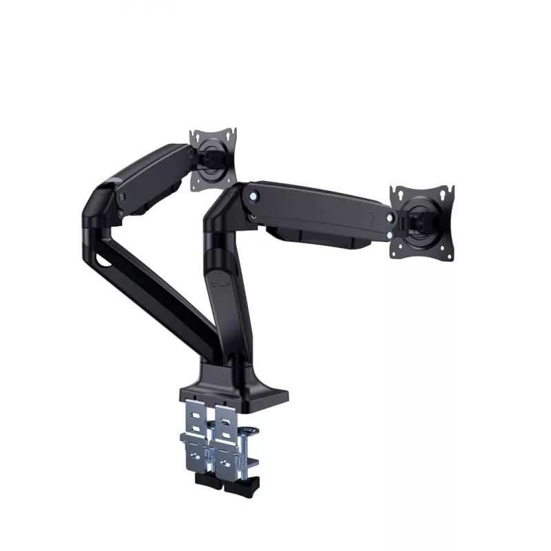 Suporte para monitor GEMBIRD MA-DA2-03 para ecrãs até 35 polegadas, fixação de mesa, VESA 75x75–100x100, 20 kg, preto, ecrã duplo