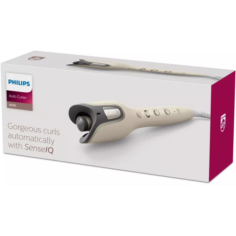 Aparelho de styling de cabelo Philips série 8000 BHB887/00 ferro de caracóis bege quente 2 m
