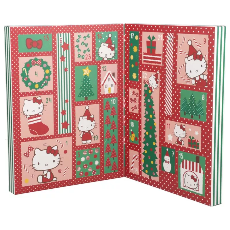 Calendário de advento Paladone Hello Kitty papelaria conjunto de 24 dias com presentes diários de papelaria