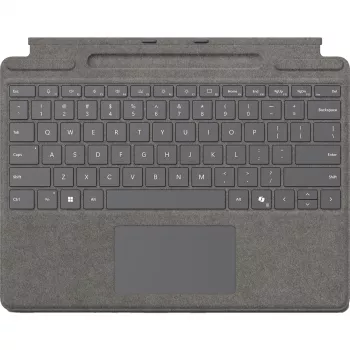 Teclado Microsoft Surface Pro QWERTZ alemão com armazenamento para caneta platina