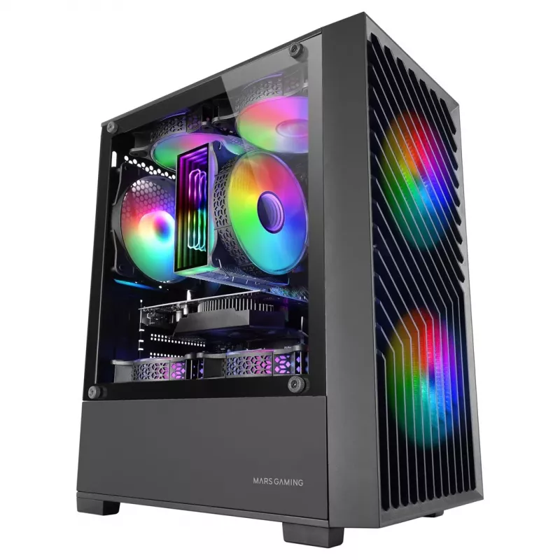 Tacens Mars MC-VORTEX caixa mATX, preta, 3 ventoinhas FRGB de 120 mm