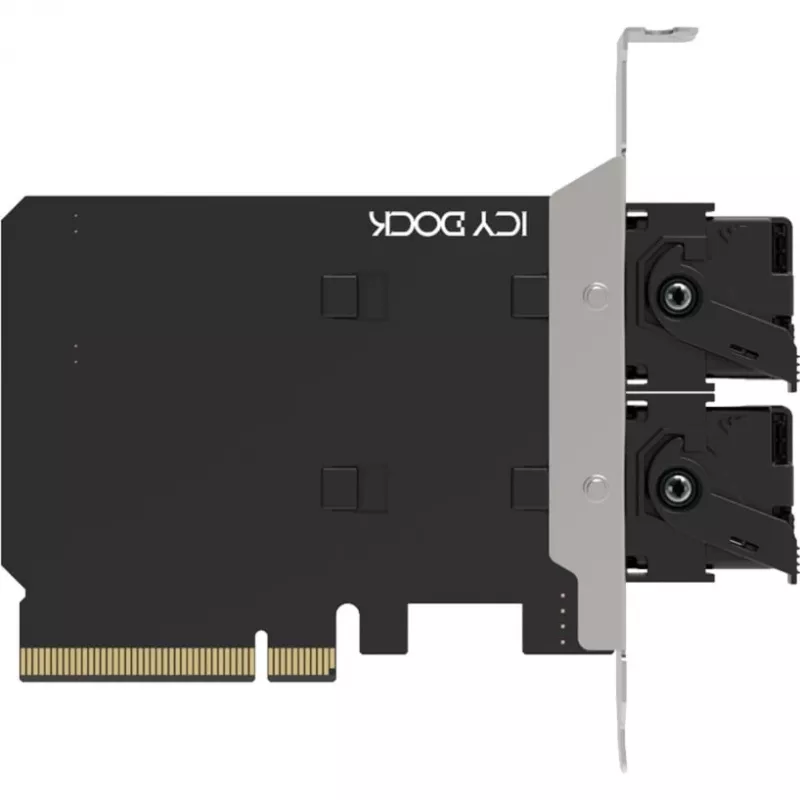 Placa adaptadora PCIe icybox MB312M4P-B — 2× M.2 NVMe para PCIe 4.0 x8 (bifurcação)