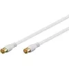 Cabo de ligação SAT Wentronic Goobay, F-Quick, 100 % blindado, dourado, branco, 5 m – ficha F (Quick) para ficha F (Quick) (62747)