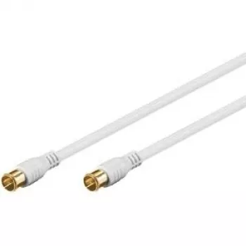 Cabo de ligação SAT Wentronic Goobay, F-Quick, 100 % blindado, dourado, branco, 5 m – ficha F (Quick) para ficha F (Quick) (62747)