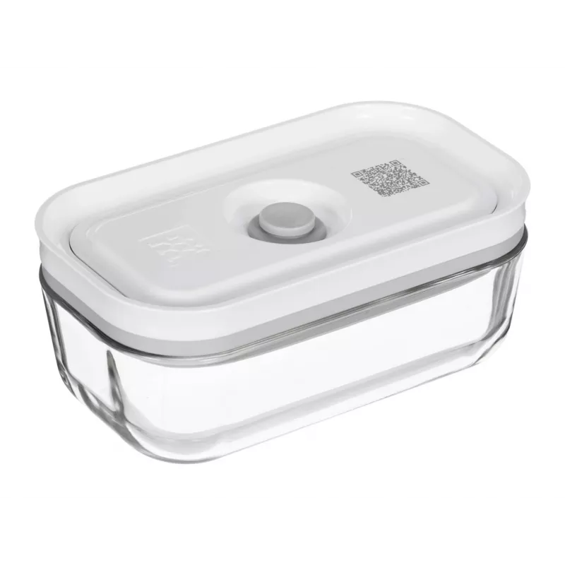 ZWILLING Fresh & Save 36803-003-0 conjunto de recipientes retangulares de vidro a vácuo, 3 un. (S/M/L, 0,35/0,75/1,6 L), borossilicato, adequado para micro-ondas/forno/máquina de lavar loiça, cinzento/transparente