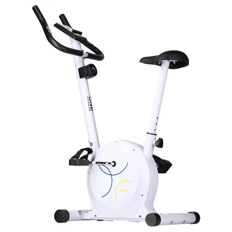 Bicicleta estática magnética One Fitness RM8740 branca