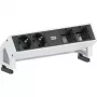 Tomada Bachmann 902211 — 2x tomadas AC Schuko (tipo F), alumínio e plástico, preto/branco