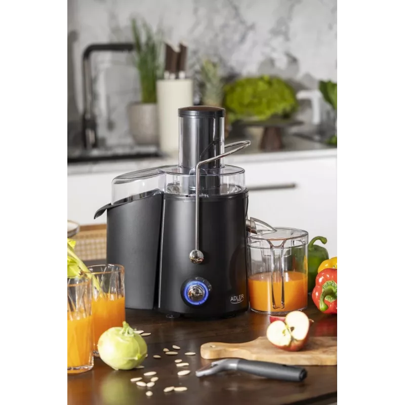 Centrifugadora Adler AD 4127 — 1000 W, preto, depósito de sumo, 3,9 kg