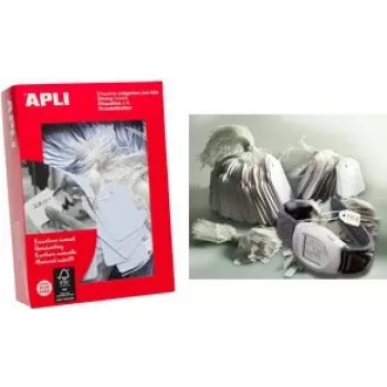 Etiquetas de mercadoria agipa 50 x 70 mm branco, cartão Bristol 200 g com fio de poliéster branco - 1 unid.
