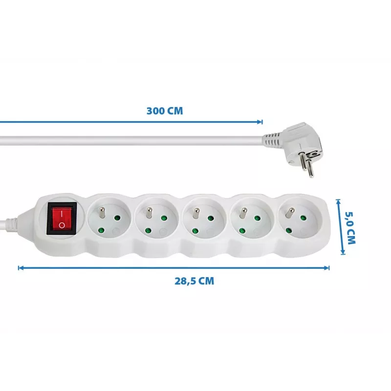 Distribuidor de energia Esperanza ELK215W 3 m 5 tomada(s) AC interior branco