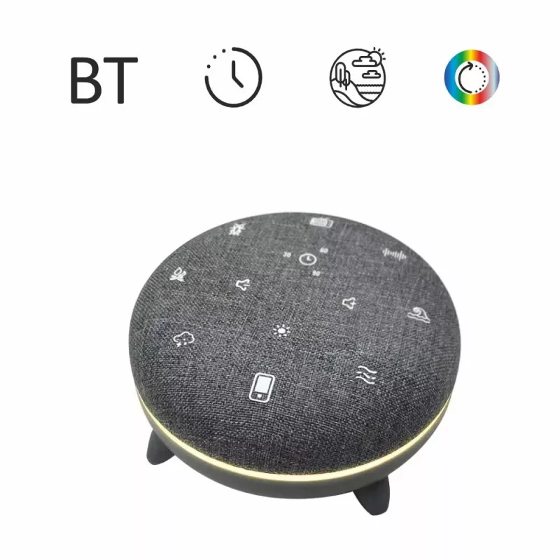 Altifalante portátil MANTA SPK03-GR Szumi-GO — verde, Bluetooth, sons de sono para bebé, temporizador, retroiluminação RGB, 12,5×7,5×12,5 cm