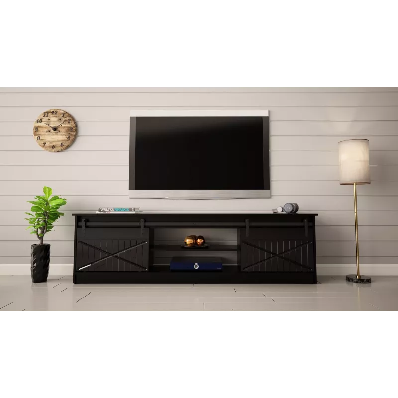Móvel RTV GRANERO 200x56.7x35 preto/preto brilhante
