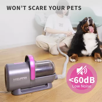 Aspirador e máquina de cortar pelo para gatos e cães PETKIT DT5-EU, preto/roxo