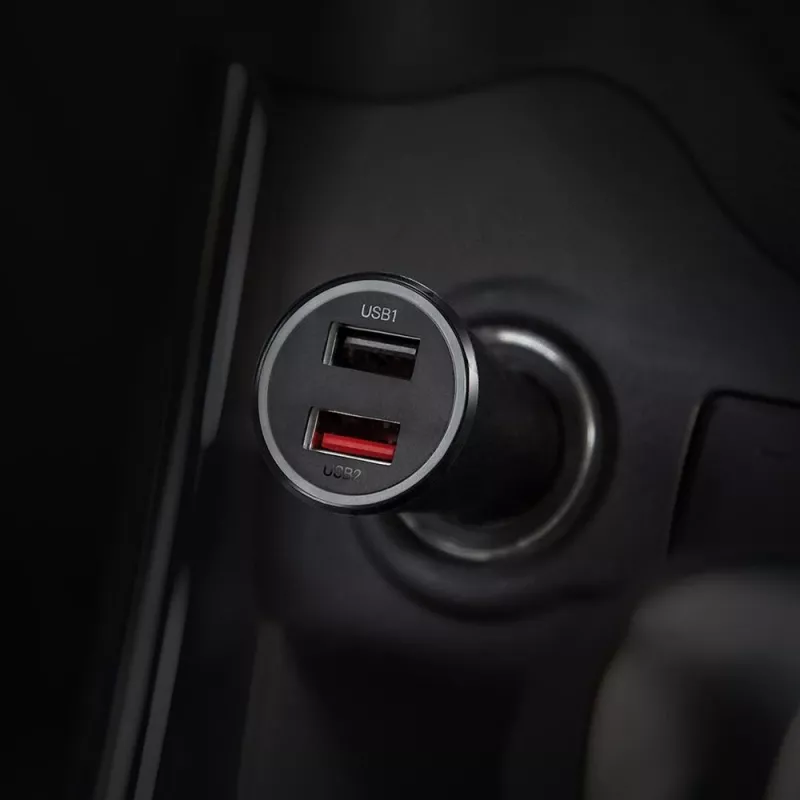 Carregador de carro Xiaomi 37 Watt porta dupla preto, preto
