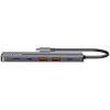 Hub USB Type-C CANYON DS-17 — HDMI, USB 3.2 Gen 1 A, USB-C, MicroSD, 10000 Mbit/s, cinzento