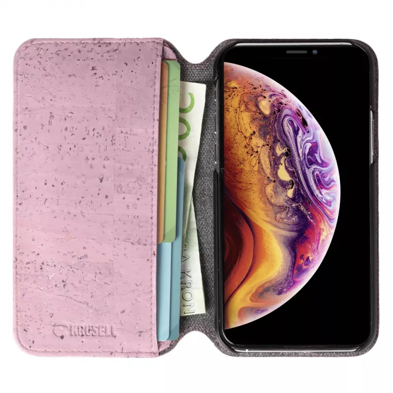Capa tipo carteira Krusell Birka iPhone 11 Pro Max 16,5 cm rosa