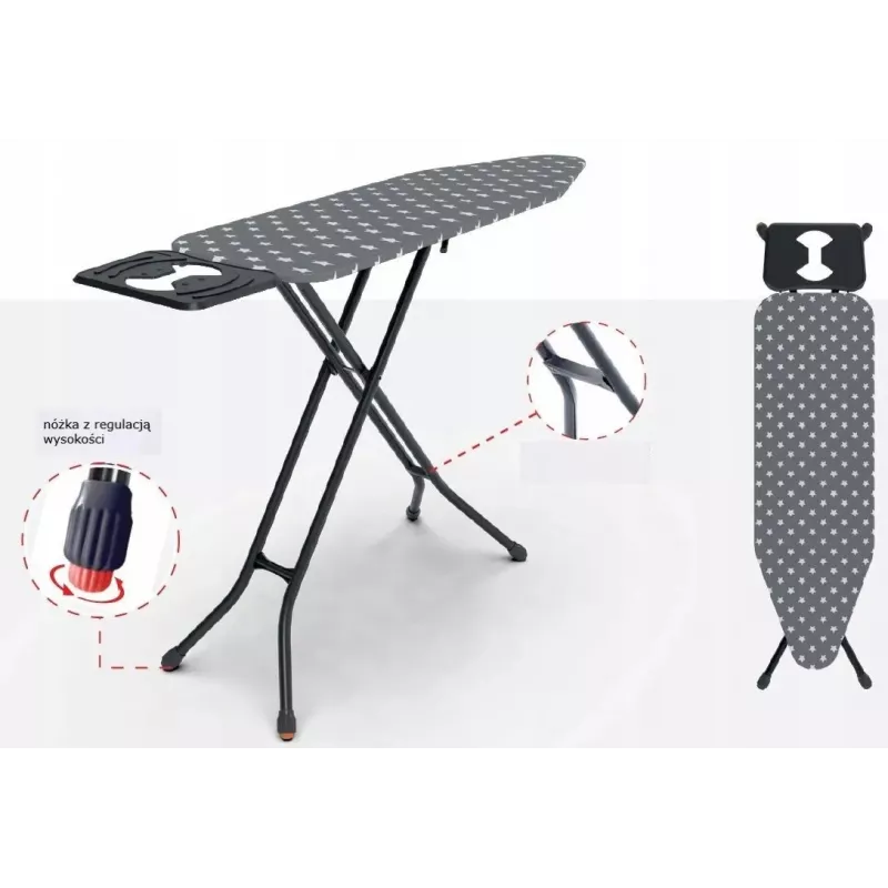 TÁBUA DE ENGOMAR 120x38cm PROMIS PKD50 STAR estável com estabilidade regulável em altura
