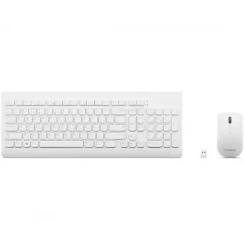Lenovo GX30W75336 510 conjunto sem fios de teclado e rato, 2,4 GHz nano USB, branco