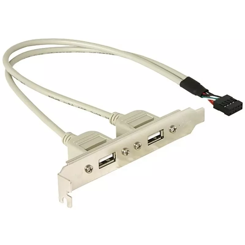 Suporte de slot 1x USB 5 pinos interno para 2x USB 2.0 externo DeLOCK 71000