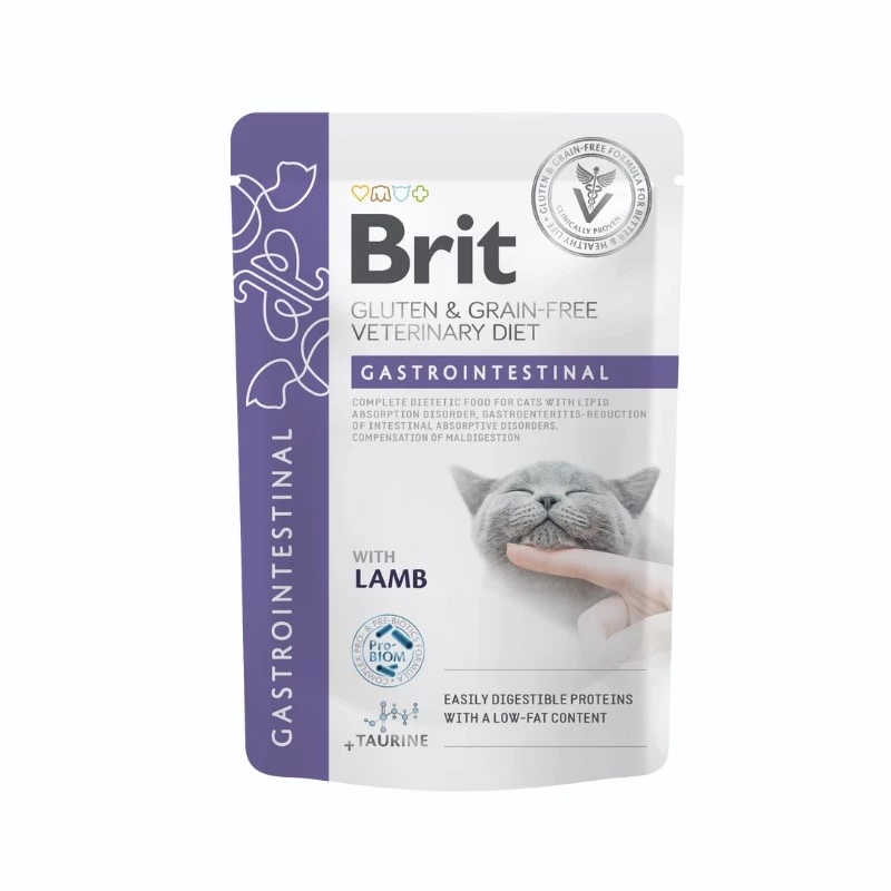 BRIT Veterinary Gastrointestinal Lamb - comida húmida para gatos - 12x85g