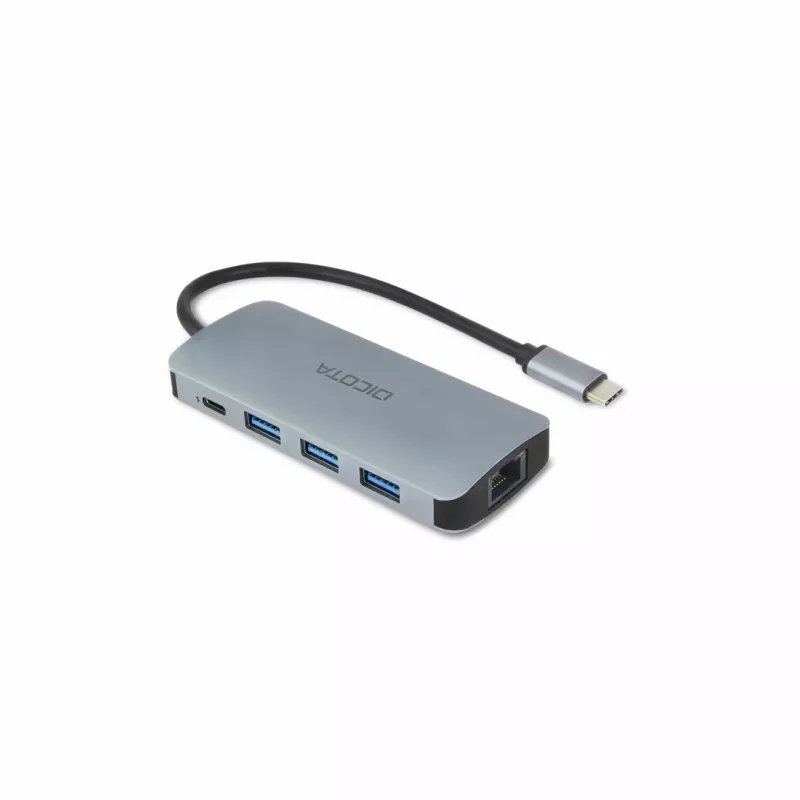 Dicota USB-C 8-in-1 Multi Hub 4K PD 100W prateado