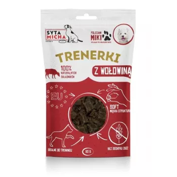 Petiscos para cães SYTA MICHA Treats com Vaca 80 g — snacks de treino macios hipoalergénicos, sem glúten e sem soja