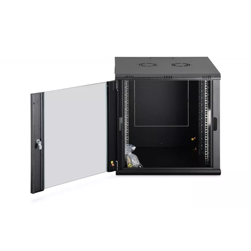 Armário de rede de montagem em parede DIGITUS Dynamic-N DN-37111 — 12U, 600 x 600 mm, IP20, fechadura com chave