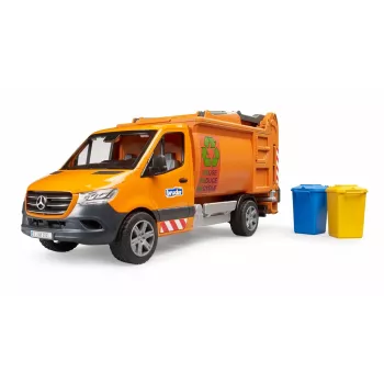 Veículo de modelo BRUDER MB Sprinter Camião do lixo BR-02682, réplica de brinquedo à escala