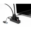 Hub USB 3.2 Gen 1 de 3 portas + leitor de cartões SD e Micro SD com ligação USB Type-C ou USB Type-A, hub USB