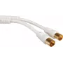 Secomp Cabo de antena >100 dB, macho/fêmea com ferrite, branco, 10 m (11.09.4575)