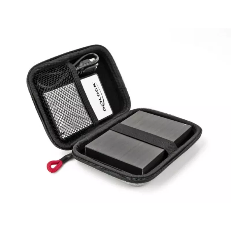 Bolsa de proteção DeLOCK para SSD de 2,5 polegadas, caixas externas e discos até 12 x 8 x 2 cm