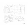Cómoda com 2 portas e 4 gavetas, carvalho artisan/cor caxemira
