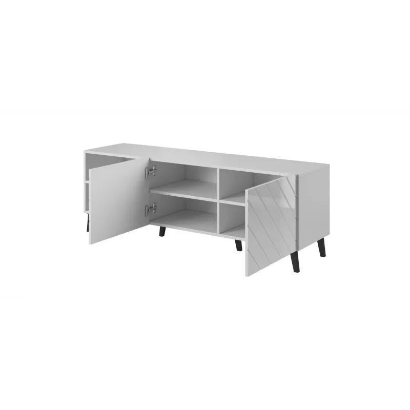 Móvel RTV ABETO 150x42x52 branco/branco brilhante