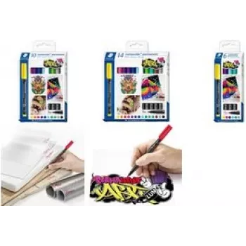 Marcador permanente Staedtler Lumocolor 317 C10 cores sortidas 10 unid.