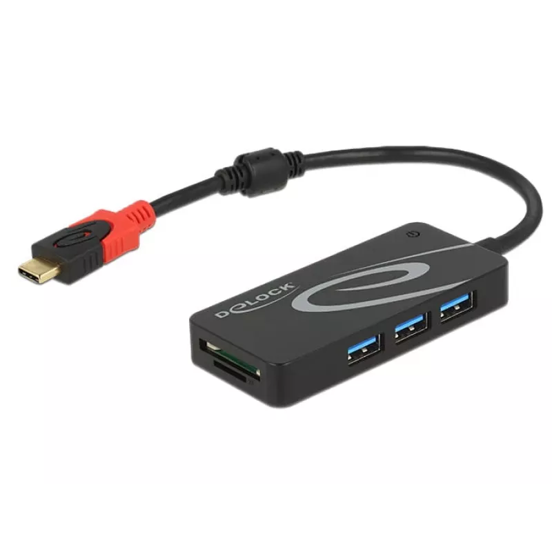 Hub USB DeLOCK USB 3.0 Type-C 3 portas