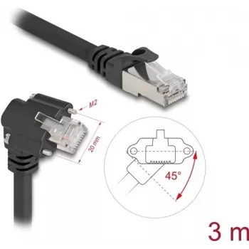 Cabo de rede DeLOCK preto 3 m Cat6 S/FTP RJ-45