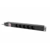 Unidade de distribuição de energia (PDU) Lanberg PDU-05E-0200-IEC-BK 5 saídas AC 1U preta