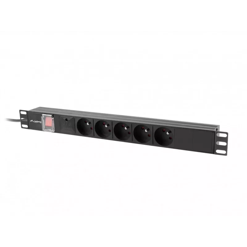 Unidade de distribuição de energia (PDU) Lanberg PDU-05E-0200-IEC-BK 5 saídas AC 1U preta