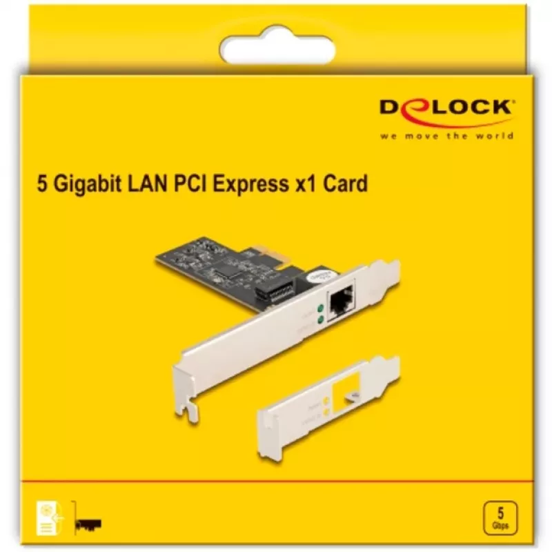Placa DeLOCK PCI Express x1 81260 1 x RJ45 5 Gigabit LAN RTL8126