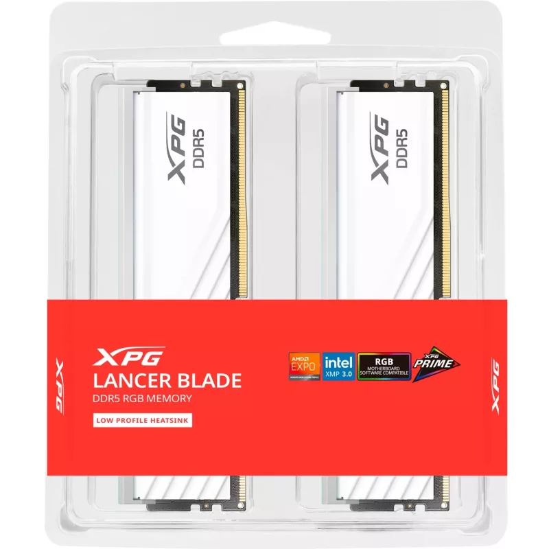 ADATA DIMM 16 GB DDR5-5600 (2x 8 GB) Dual-Kit (Branco, AX5U5600C468G-DTLABRWH, XPG Lancer Blade RGB, INTEL XMP, AMD EXPO) - 16 GB - DDR5