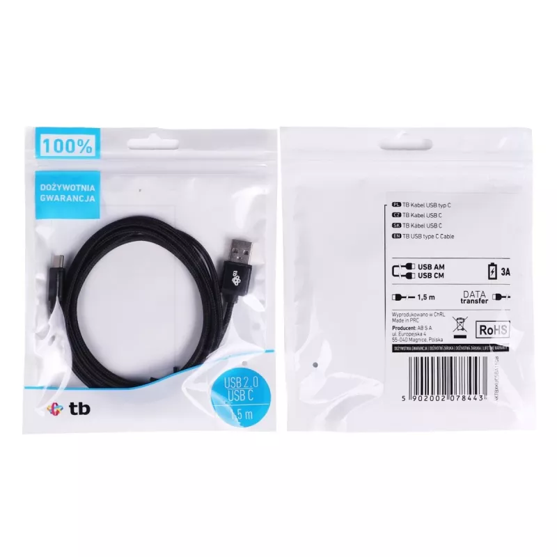 Cabo TB USB - USB C 1,5 preto (AKTBXKUCSBA150B)