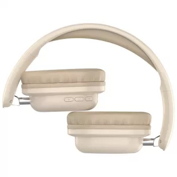 Auscultadores sem fios over-ear DEFENDER EEMOTION B640 BEIGE — binaural, acústica fechada, USB-C, AUX, 20–20000 Hz, 105 dB